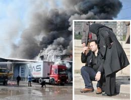 Fabrikası yandı gözyaşlarına boğuldu